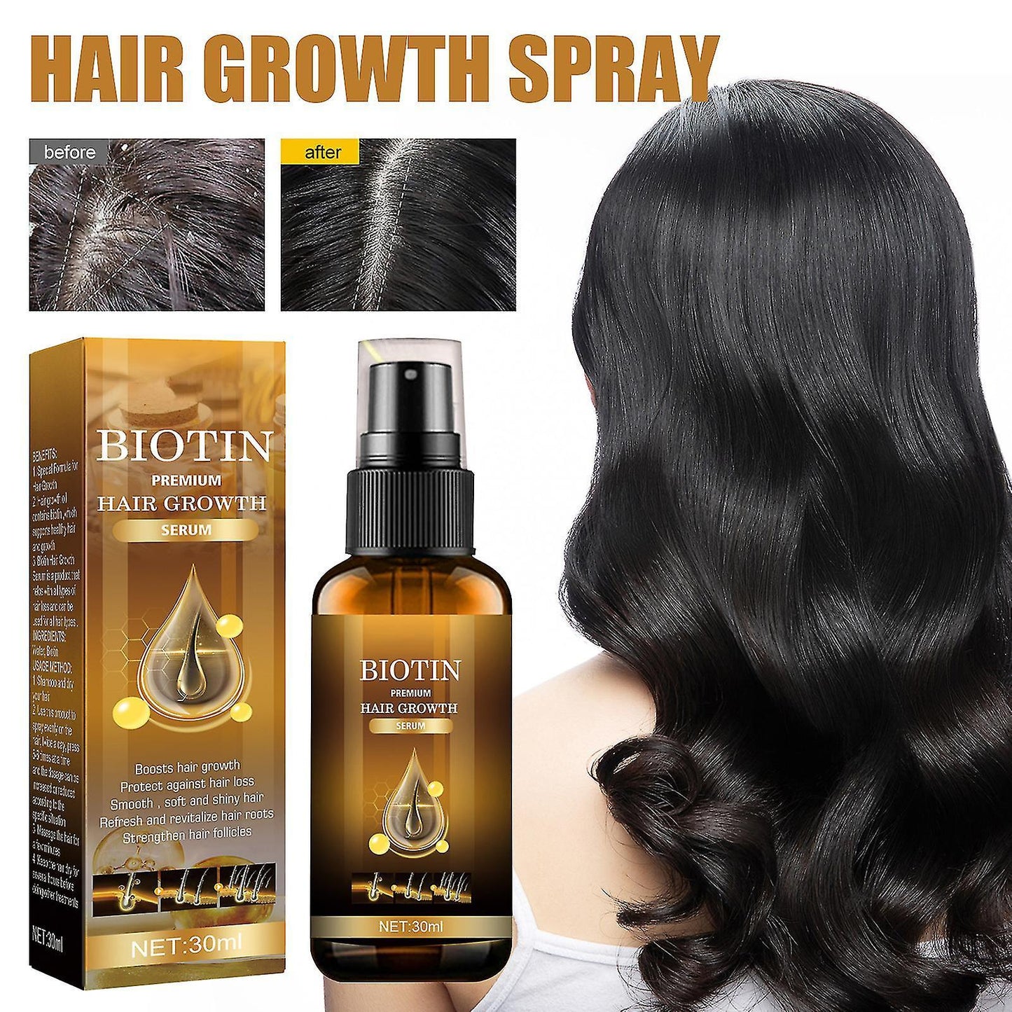 Biotin Hair Growth Spray, Hair (2PCS)